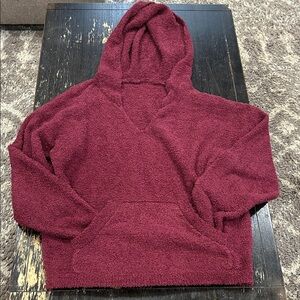 P'tula Burgundy V-Neck Hooded Sweater